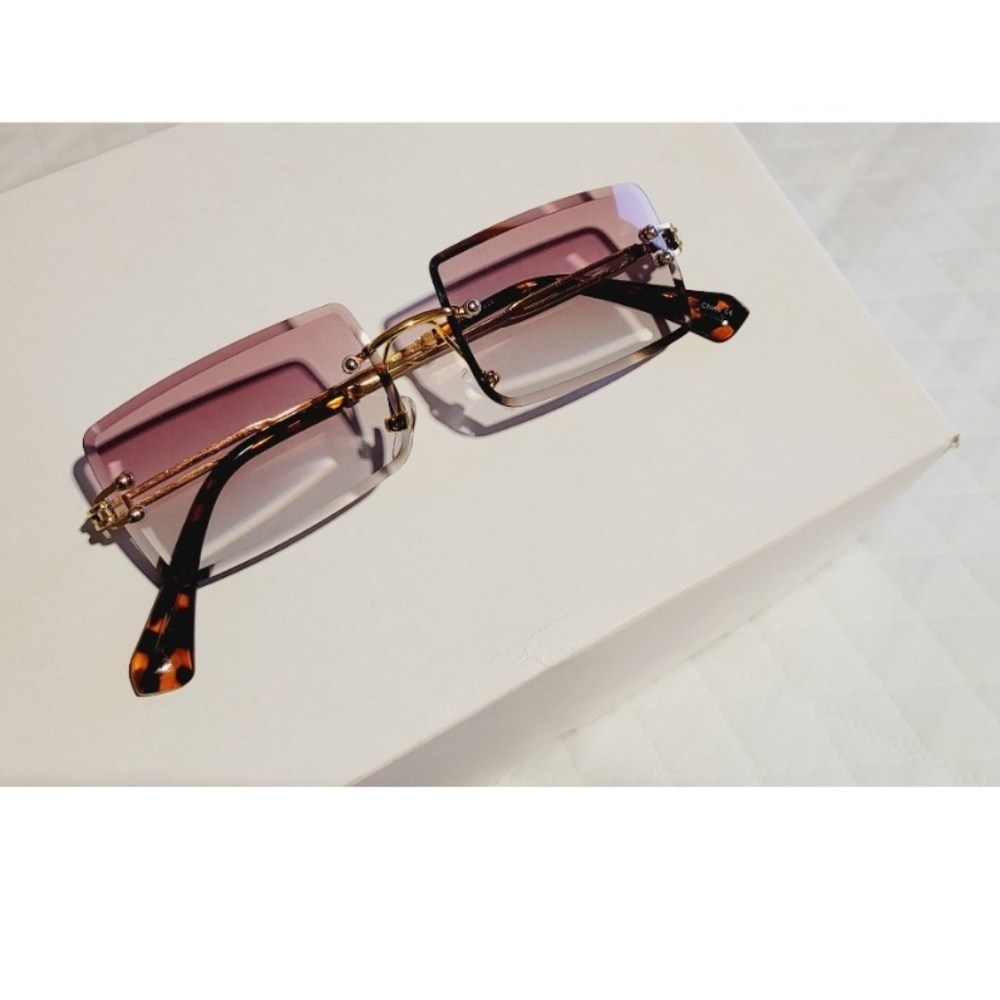 Rimless ombre pink sunglasses - Picture 10 of 11
